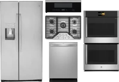 5 Piece Package Includes Refrigerator, Cooktop, Wall Oven, Microwave And Dishwasher